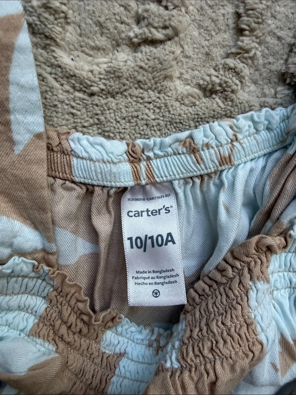 Carter's Beige Jumpsuit with White Floral Print 10 super soft viscose